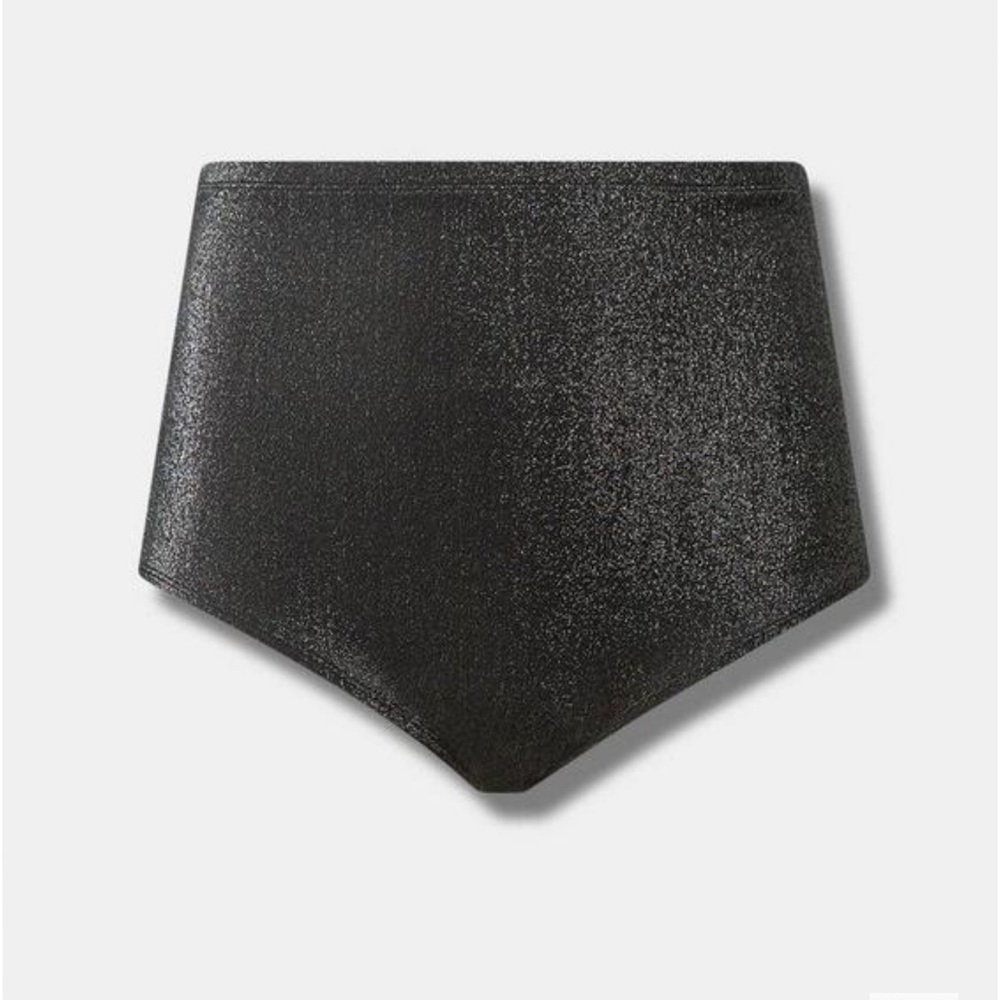 Torrid High Rise Shimmer Flat Front Swim Bottom